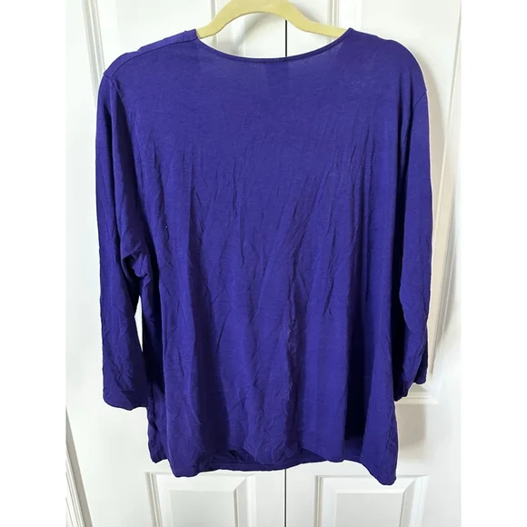 Anne Klein Purple Cowl Neck Tunic 3X - Picture 2 of 5